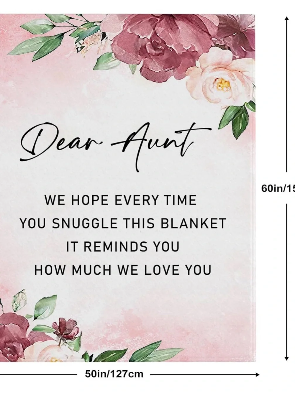 Aunt Throw Blanket 60x50 Inch Birthday Christmas Mother Day Present Niece New